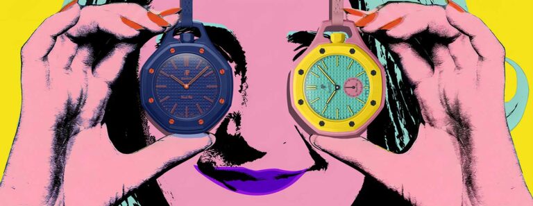 Audemars Piguet × Swatch Royal Pop Bioceramic pocket watches in multiple colors