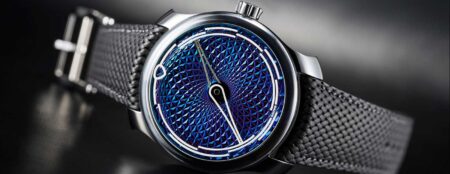 Ming 29.06 Peep Show titanium watch with color-shifting guilloché dial