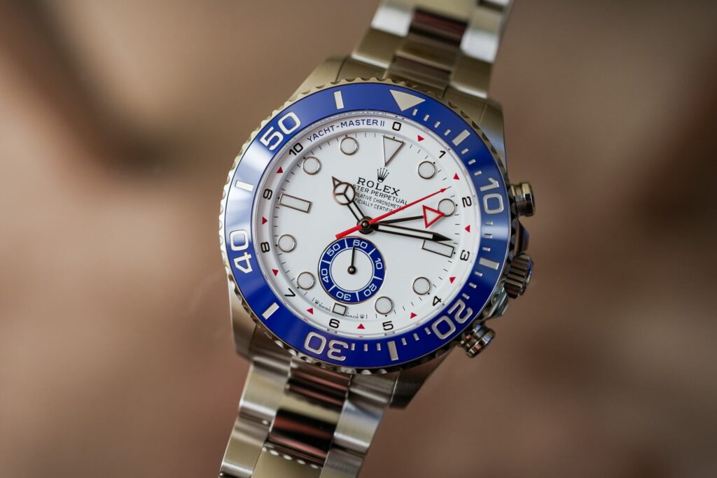 Rolex Yacht-Master II 126680 and 126688 with white dial and blue Cerachrom bezel