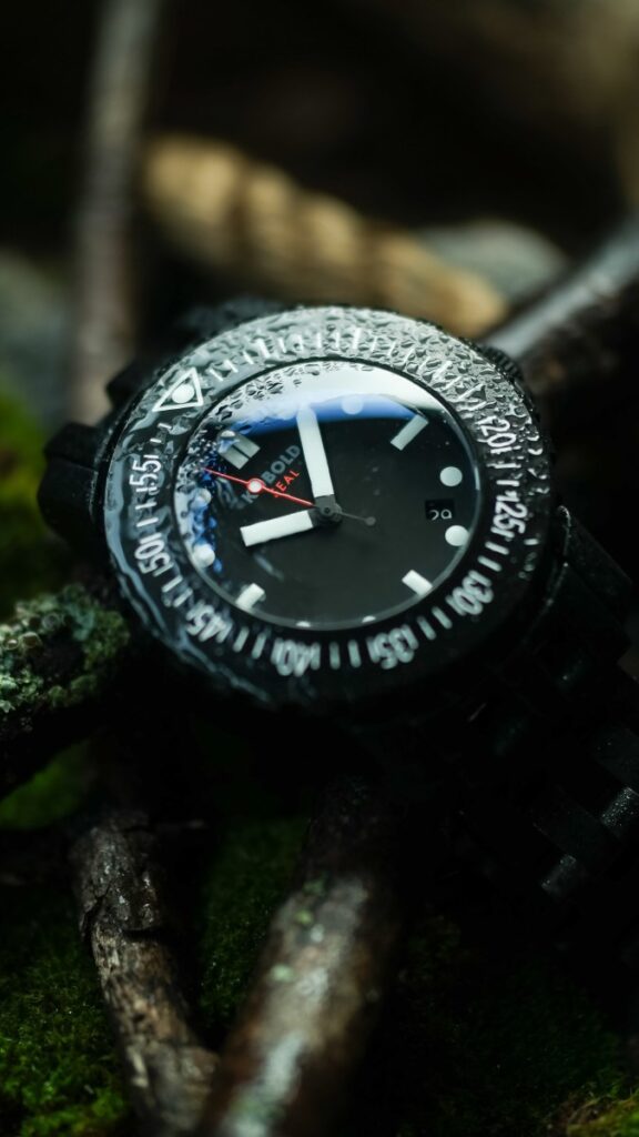 Kobold Seal Tactical watch with matte black dial and steel bracelet