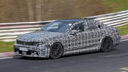 Camouflaged 2027 BMW M5 prototype testing at the Nürburgring