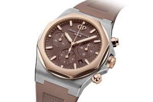 Girard-Perregaux Laureato Chronograph 42mm in steel and rose gold on a brown rubber strap
