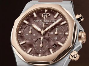 Girard-Perregaux Laureato Chronograph 42mm two-tone with brown hobnail dial and rose gold bezel