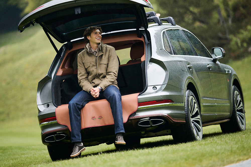 Bentley Bentayga EWB Chalet Edition in Light Tudor Grey with Bronze detailing in an Alpine setting
