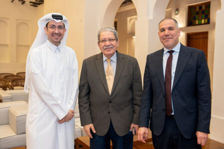 Visitors attending an International Museum Day seminar at Msheireb Museums in Doha
