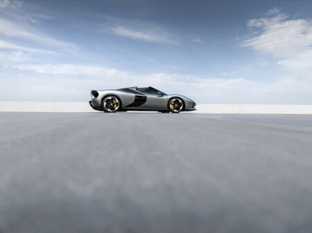 Ferrari HC25 one-off in matt Moonlight Grey with glossy black central band