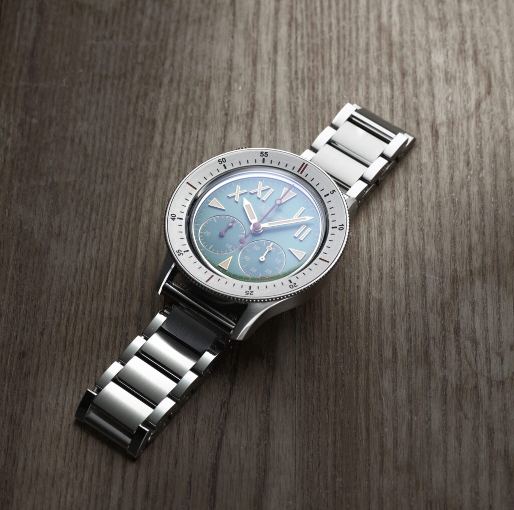 Albishorn Thundergraph Khumbu watch on a leather strap with expedition-inspired vintage styling