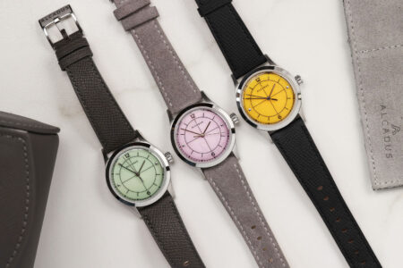 Alcadus Quantra watches with gemstone and guilloché mother-of-pearl dials