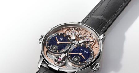 Armin Strom Dual Time GMT Resonance Aventurine limited edition watch with starry blue dial