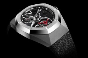 Audemars Piguet Royal Oak Concept Flying Tourbillon Yoon and Verbal in titanium with black aventurine dial and red tourbillon cage