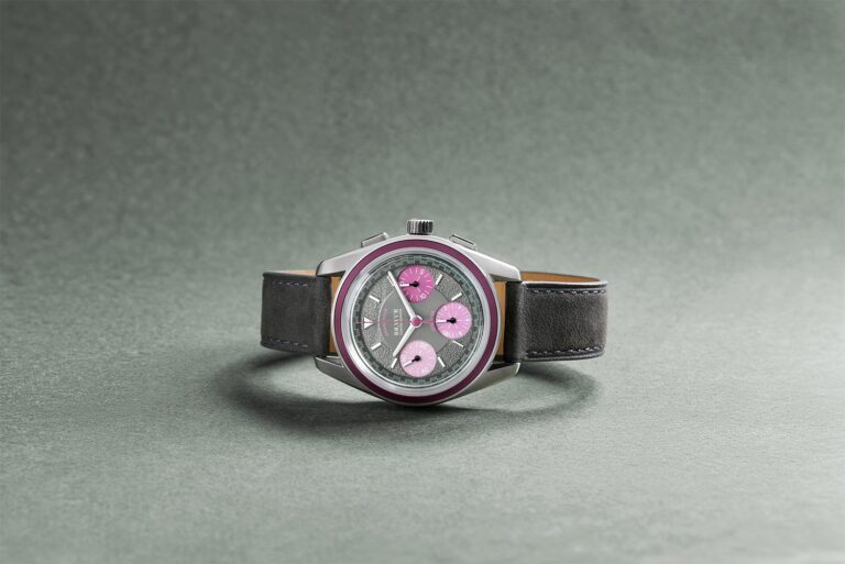 Bravur Grand Tour Sprinter chronograph with green dial and purple sub-dials