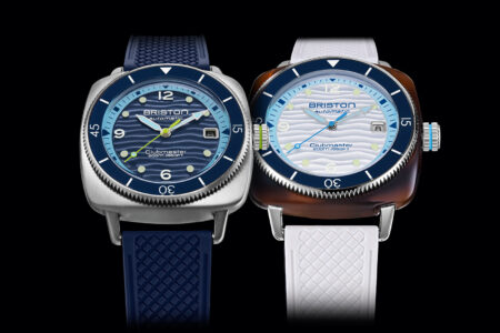 Briston Clubmaster Legend Diver Ocean watches with sculpted wave dials in steel and acetate