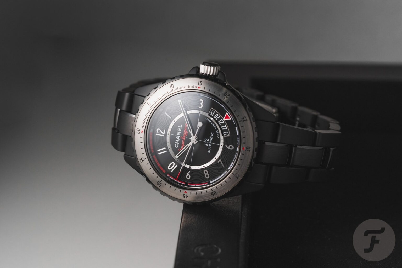 Chanel J12 Superleggera Caliber 12.1 in matte black ceramic with black dial and steel bezel insert