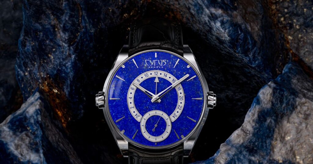 Cyrus Dominion Lapis Blue GMT with deep blue lapis lazuli dial