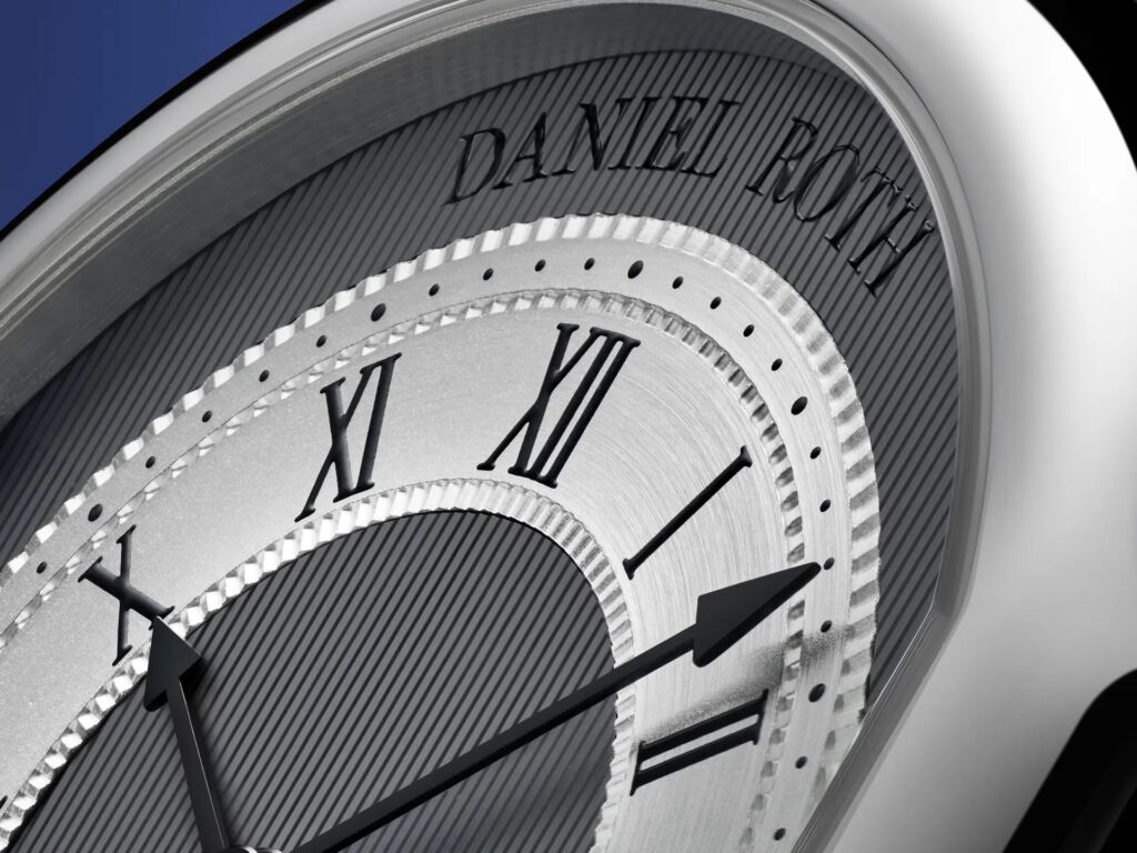 Daniel Roth Extra Plat Platinum with guilloché dial and tan leather strap