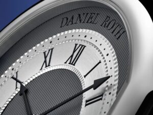 Daniel Roth Extra Plat Platinum with guilloché dial and tan leather strap