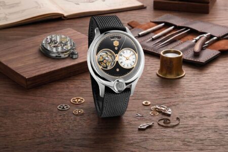 David Candaux Recasts the DC1 in Platinum and Stone David Candaux DC1 Platinum Art of the Tourbillon with black onyx dial and platinum case