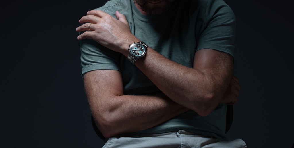 Raymond Weil Freelancer Pop 7780 titanium chronograph with turquoise accents