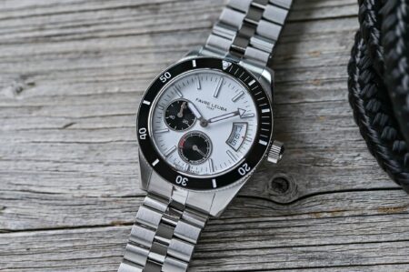 Favre Leuba Deep Raider Power Reserve dive watch with steel bracelet