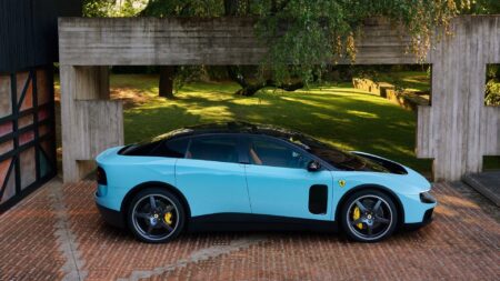 Ferrari Luce Pushes Maranello Into the Electric GT Era Ferrari Luce electric GT crossover in a studio setting