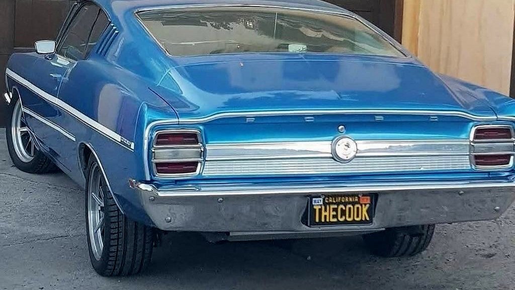 Aaron Paul’s Ford Torino GT Has the Perfect Breaking Bad Plate Aaron Paul Ford Torino GT with THE COOK license plate