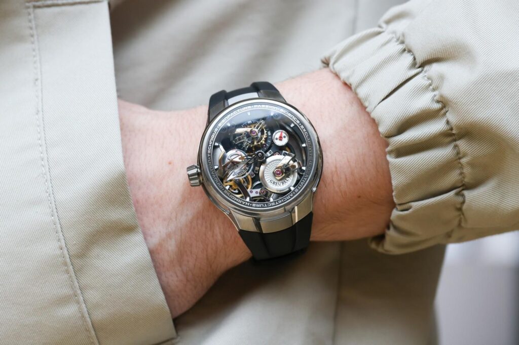 Greubel Forsey Tourbillon 24 Secondes Architecture with exposed black-bridge movement and inclined tourbillon
