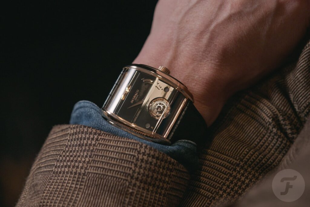 Jacob & Co. The Godfather II rose gold musical watch with black lacquer dial and Don Corleone portrait