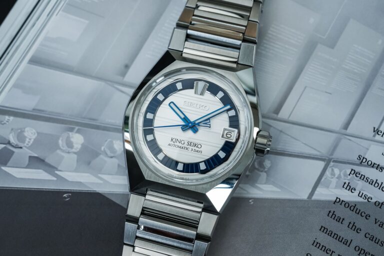 King Seiko Vanac HKF004 limited edition with silver-white Seiko Blue dial and integrated steel bracelet