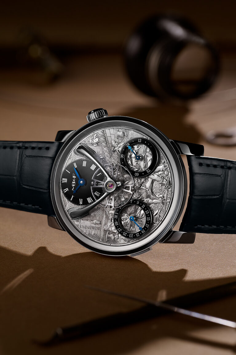 MB&F Unveils Eight LM Split Escapement Eddy Jaquet Literary Pièces Uniques MB&F LM Split Escapement Eddy Jaquet unique piece with hand engraved literary dial and suspended balance wheel