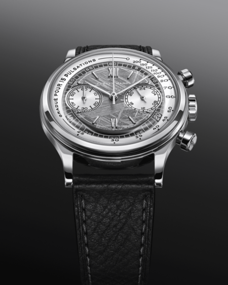 Furlan Marri meteorite dial mechaquartz chronograph on a dark background