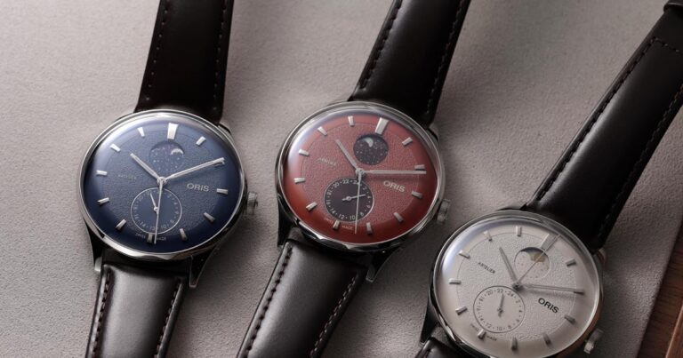 Oris Artelier Complication 2026 watch with moon phase and second time zone display