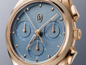 Parmigiani Fleurier Tonda PF Chronograph 40mm in rose gold with Mineral Blue guilloché dial