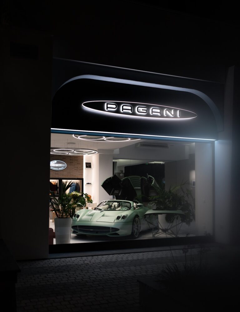 Pagani Opens a New Monaco Showroom With the Huayra Codalunga Speedster on Display Pagani of Monaco showroom with a Huayra Codalunga Speedster displayed inside