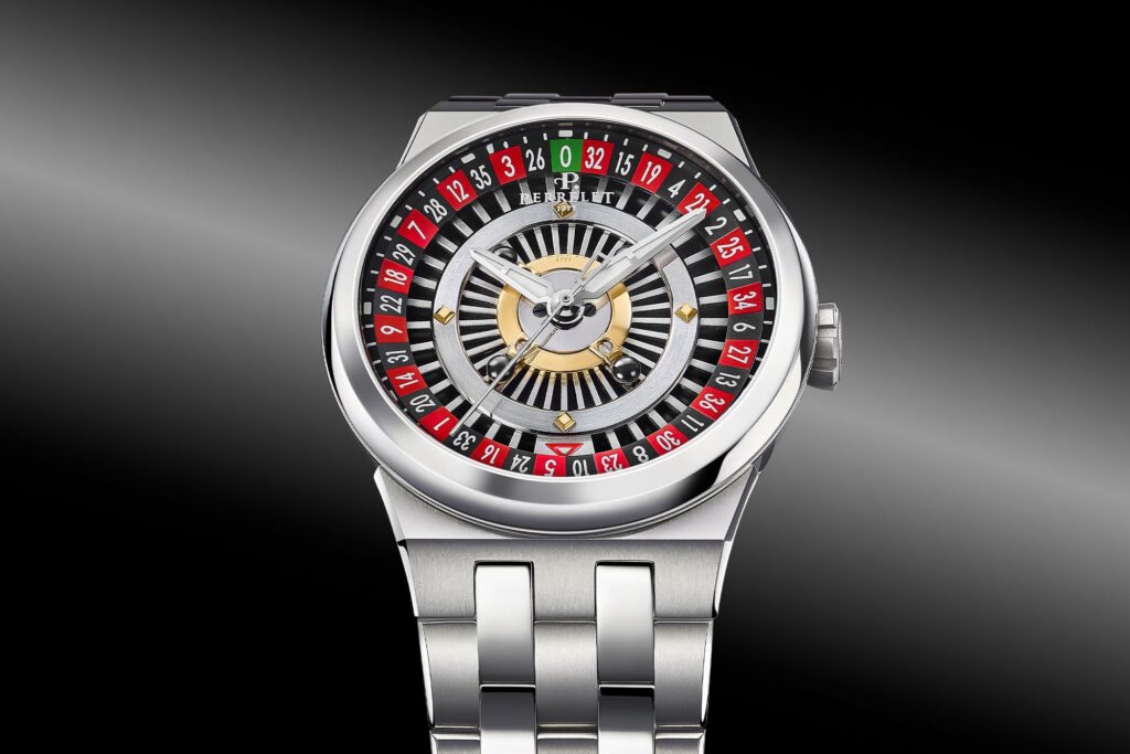 Perrelet Turns Its Turbine Watch Into a Wrist-Worn Roulette Wheel Perrelet Turbine Casino Roulette watch with spinning roulette wheel dial in titanium case