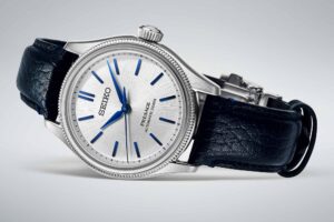 Seiko Presage 145th anniversary limited edition watches with blue Arita porcelain and white shironeri inspired dials