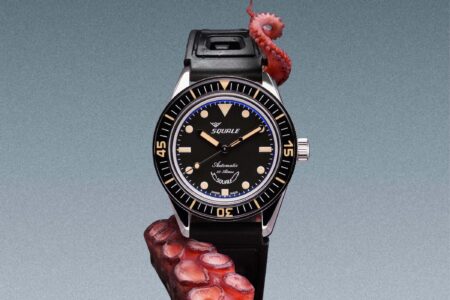 Squale SUB-37 Legend dive watch with black dial and rubber strap