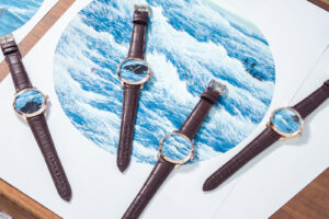 Ulysse Nardin Classico Rendao Liu Make Waves watch with hand-painted seascape dial in rose gold