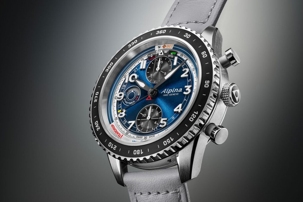 Watch Angels x Alpina Startimer Pilot IFR Chronograph with blue dial and black ceramic bezel