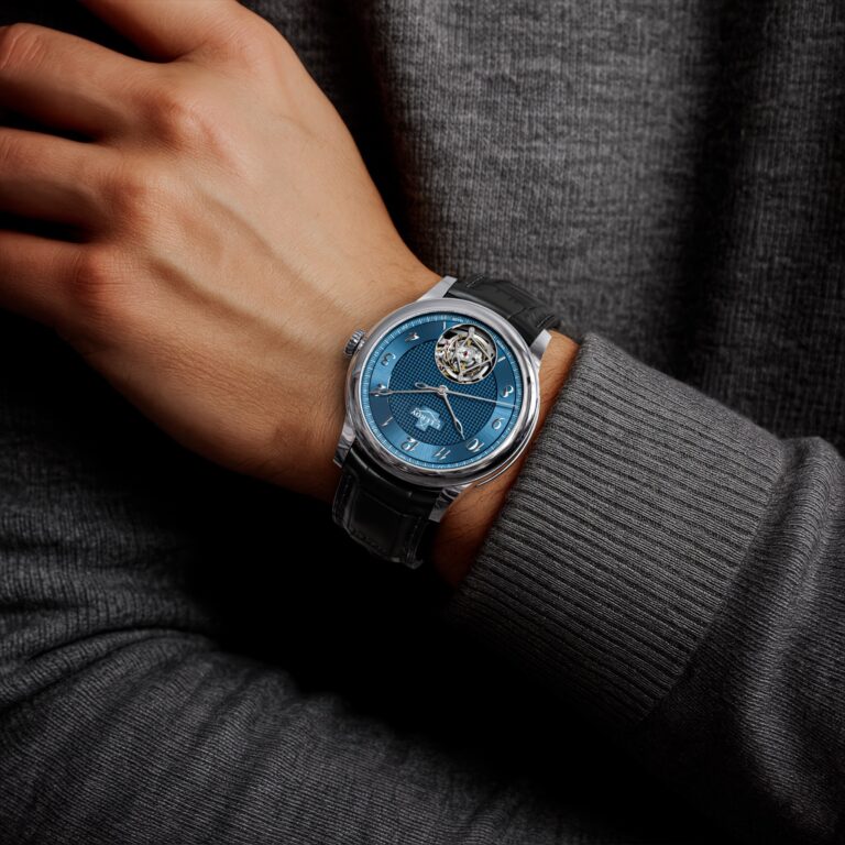 L.Leroy ELYOR flying tourbillon with textured dial and tourbillon at 6 o’clock