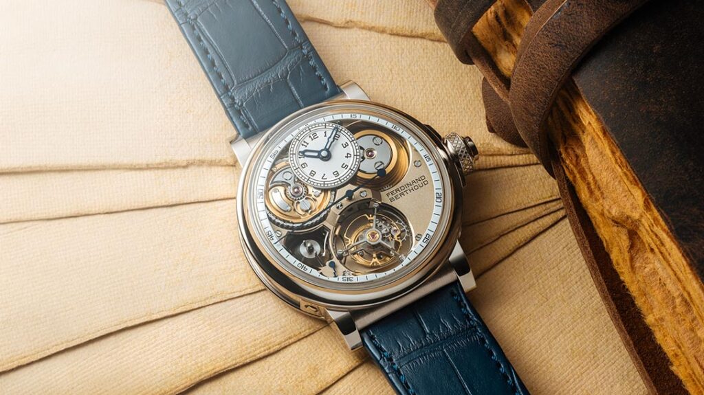 Ferdinand Berthoud Chronomètre FB 2TV white gold watch with suspended movement architecture