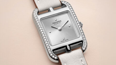 Hermès Cape Cod Mini watch with geometric case and leather wrap strap