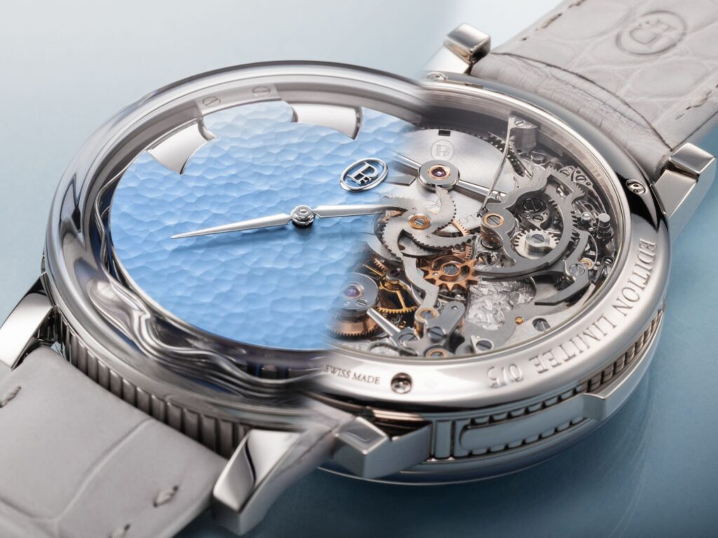 Parmigiani Fleurier Marks 30 Years With the Five Piece Carillon Tourbillon Parmigiani Fleurier Carillon Tourbillon 30th Anniversary watch with Morning Blue hammered dial