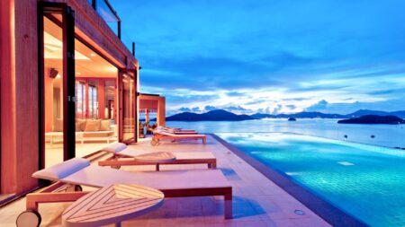 Private infinity pool villa terrace overlooking the Andaman Sea at Sri Panwa Phuket