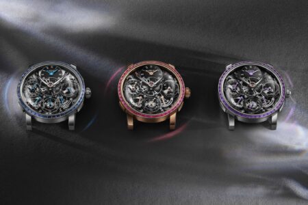 MB&F Gives the LM Perpetual a Sharp Chromatic Gem-Set Turn MB&F LM Perpetual Chromatic Editions with baguette-cut sapphire and ruby bezels