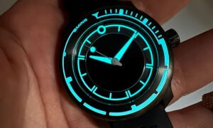 MING 18.01 H41 DLC black 1000 metre dive watch with luminous dial
