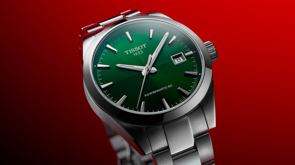 Tissot Brings the Gentleman Down to a Sharper 38mm Case Tissot Gentleman 38mm automatic watch with steel bracelet and sunburst dial