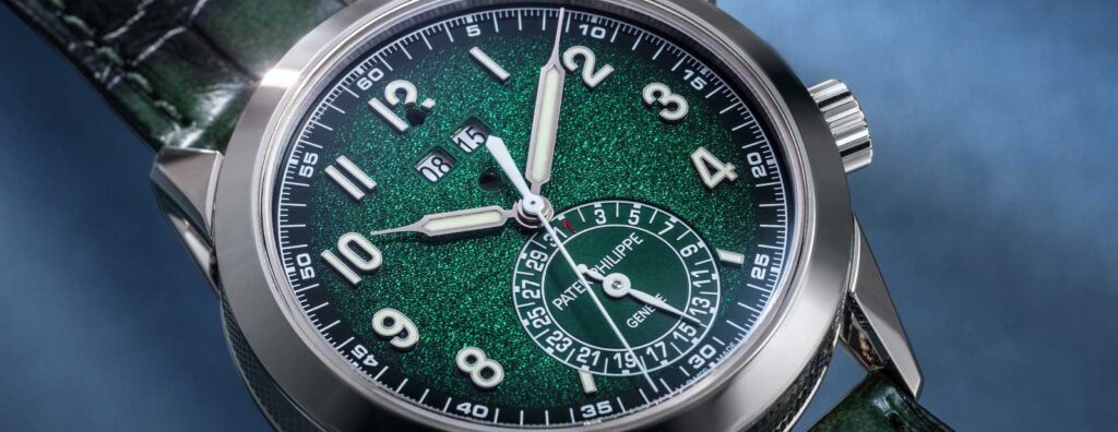 Patek Philippe Calatrava Chiming Alarm 5322G with grained fumé dial and white gold case