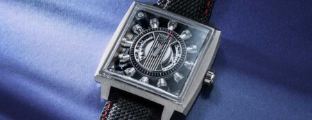 TAG Heuer Monaco Speed 12 with open-worked dial and rotating piston hour display
