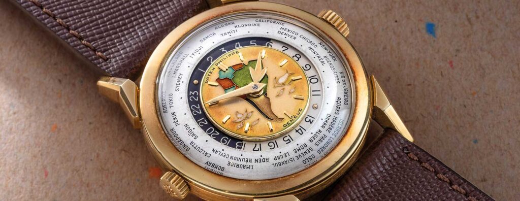 Patek Philippe’s World Time Enters the Ten Million Dollar Club Patek Philippe Ref. 2523 South America World Time in yellow gold