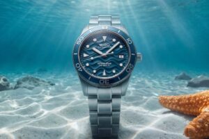 Mido Gives the Ocean Star 39 a Deeper Blue Dial Mido Ocean Star 39 Abyss Blue dive watch with blue dial and stainless steel bracelet